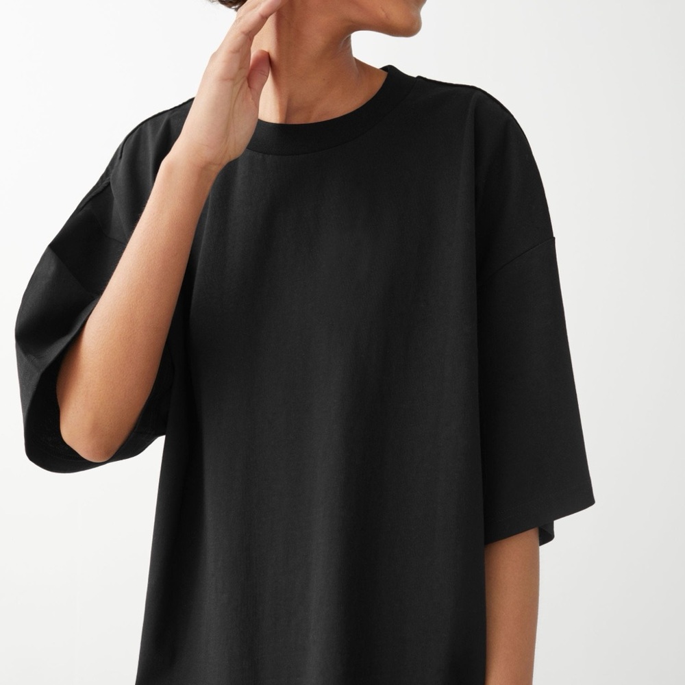 & Other Stories Charcoal Relaxed T-shirt Mini Dress - Size XS - Stockholm Atelie - Picture 2 of 4